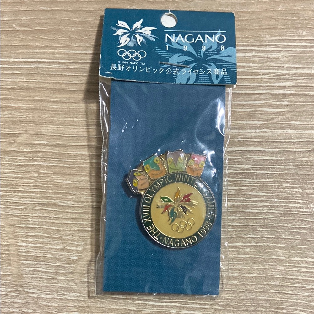 Vintage 1998 NAGANO OLYMPIC Pin Badge Japanese Brand New